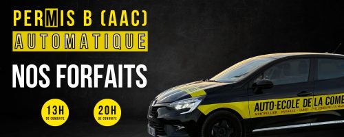 Permis B (AAC) automatique – Nos forfaits