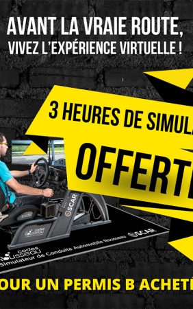 Permis B + 3 heures de simulateur offertes